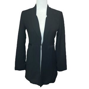 SLNGHR Long Line Notched Collar Blazer Black